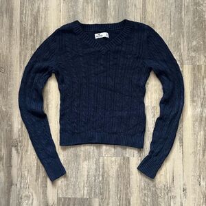 Y2K Hollister Cable Knit V-Neck Sweater Size XS Women's
